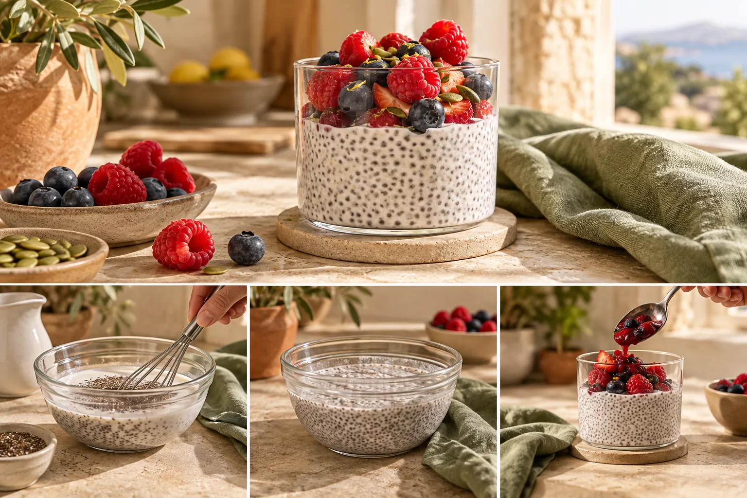 Pudding de chía con frutos rojos